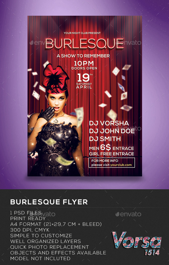 GraphicRiver Burlesque Flyer 10185586 GraphicRiver Burlesque Flyer 10185586