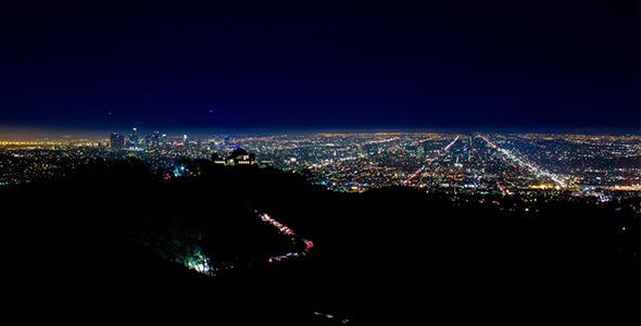 Downtown Los Angeles and Griffith Park at night Downtown Los Angeles and Griffith Park at night