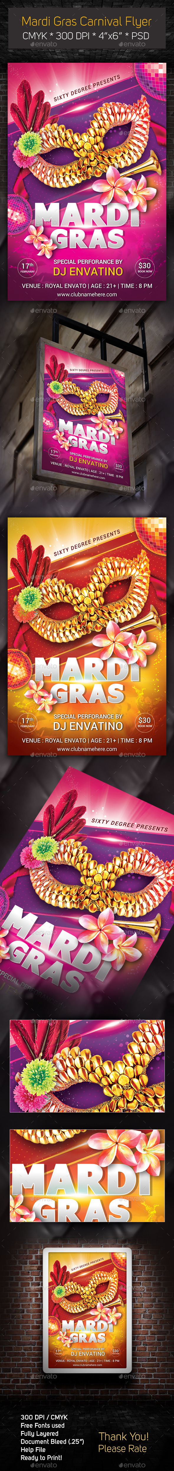 GraphicRiver Mardi Gras Flyer 10185840 GraphicRiver Mardi Gras Flyer 10185840
