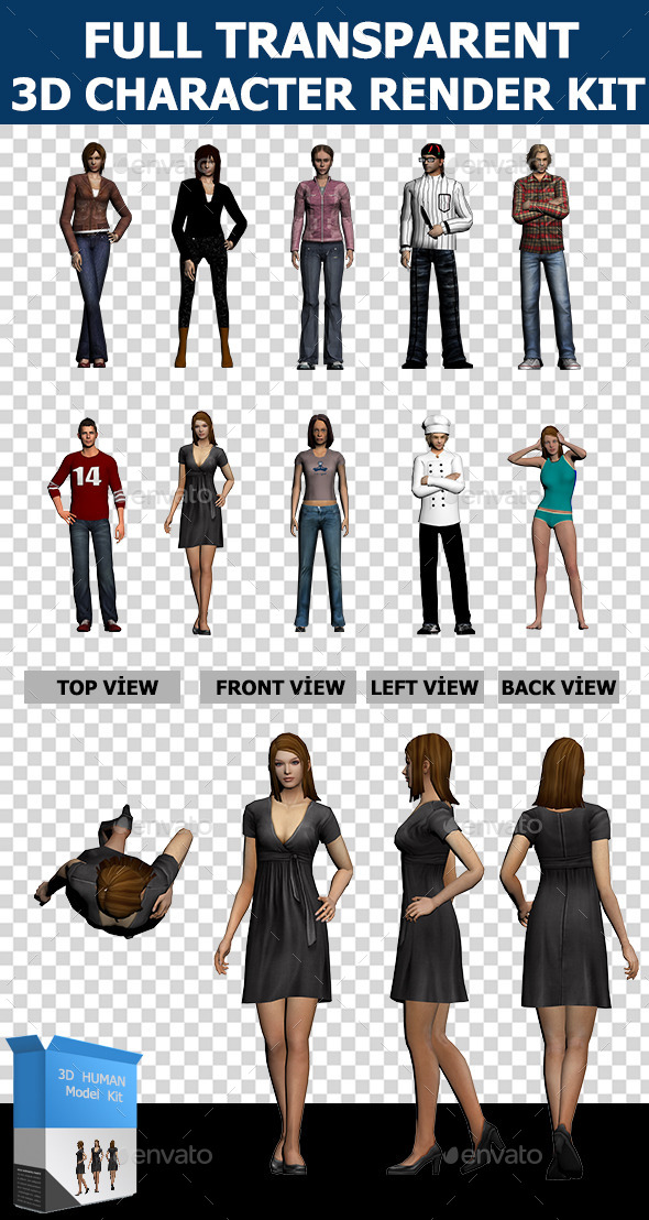 GraphicRiver 3D Human Character Collection Set 10185921 GraphicRiver 3D Human Character Collection Set 10185921