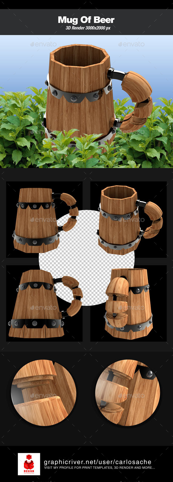 GraphicRiver Mug Of Beer 3D Render 10186047 GraphicRiver Mug Of Beer 3D Render 10186047