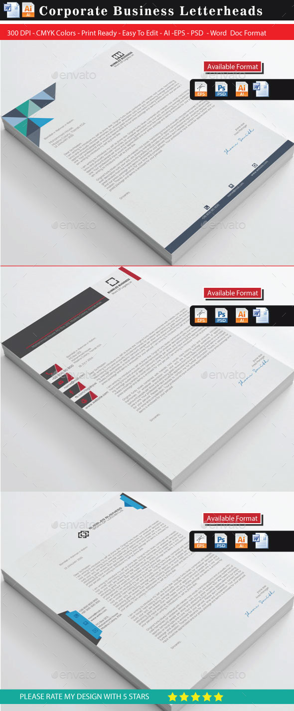 GraphicRiver Creative & Modern Letterhead Bundle 10187202 GraphicRiver Creative & Modern Letterhead Bundle 10187202