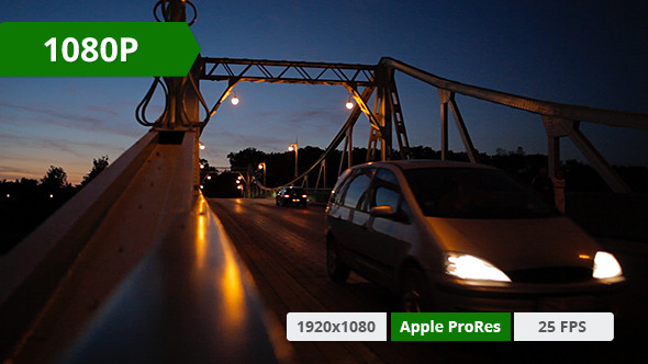 Driving Over Renewed Bridge in Night Driving Over Renewed Bridge in Night