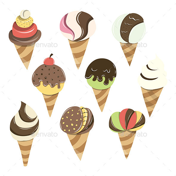 Cartoon Cone Ice Cream