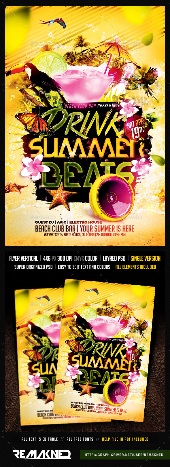 GraphicRiver Drinks Summer Beats Flyer Template PSD 10191913 GraphicRiver Drinks Summer Beats Flyer Template PSD 10191913