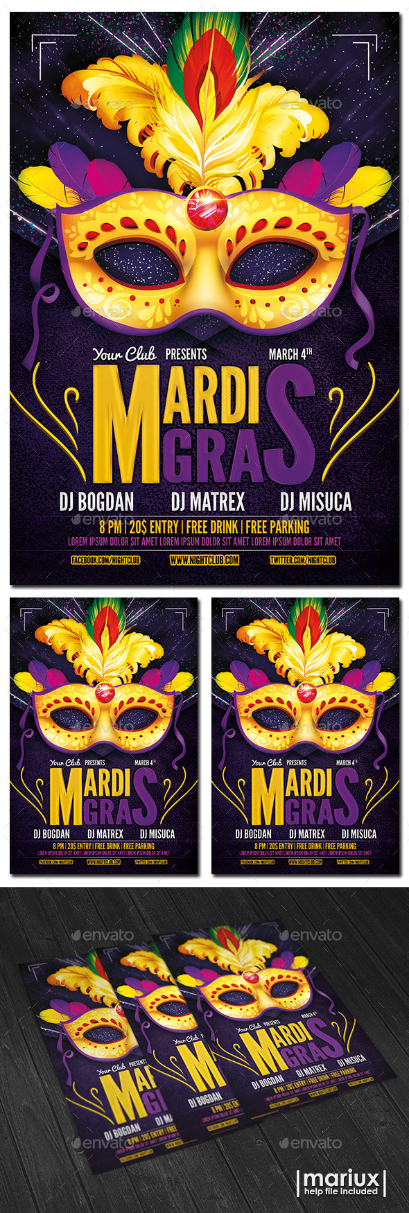 GraphicRiver Mardi Gras Party Flyer 10192262 GraphicRiver Mardi Gras Party Flyer 10192262