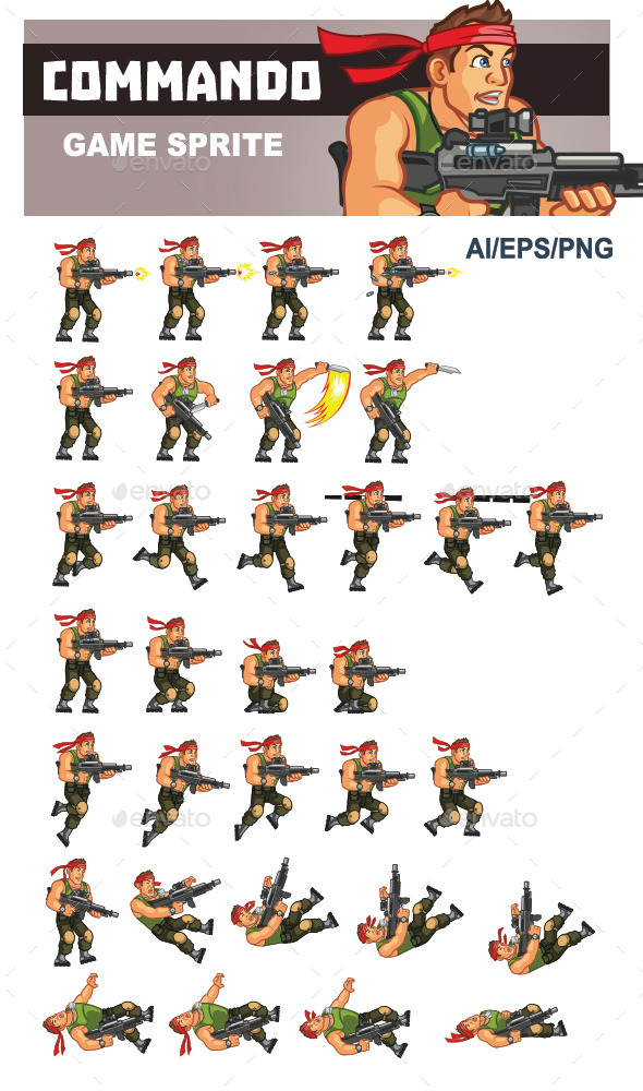 GraphicRiver Commando Game Sprite 10192293 GraphicRiver Commando Game Sprite 10192293
