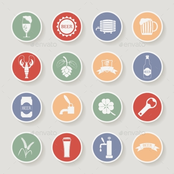 GraphicRiver Round Beer Icons Set 10196935 GraphicRiver Round Beer Icons Set 10196935