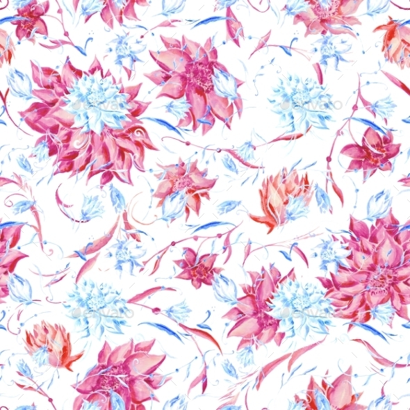 GraphicRiver Blue and Pink Watercolor Pattern 10200869 GraphicRiver Blue and Pink Watercolor Pattern 10200869