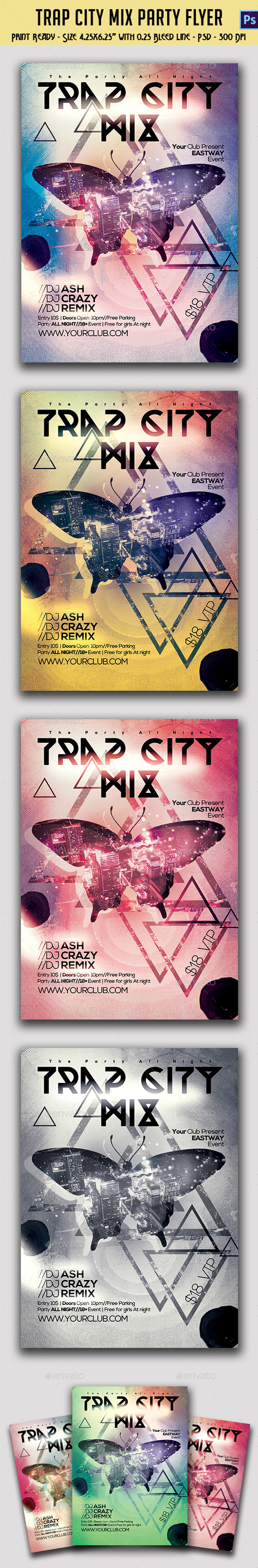 Trap City Mix Party Template (Clubs & Parties)