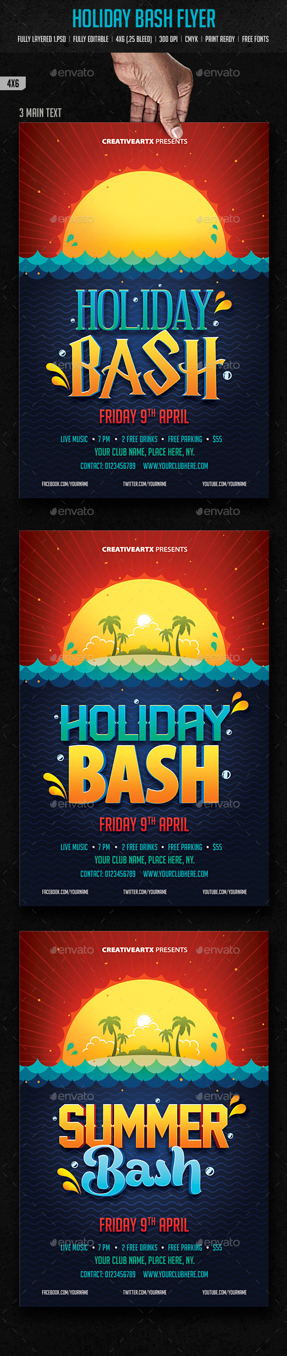 Holiday Bash Flyer (Clubs & Parties)