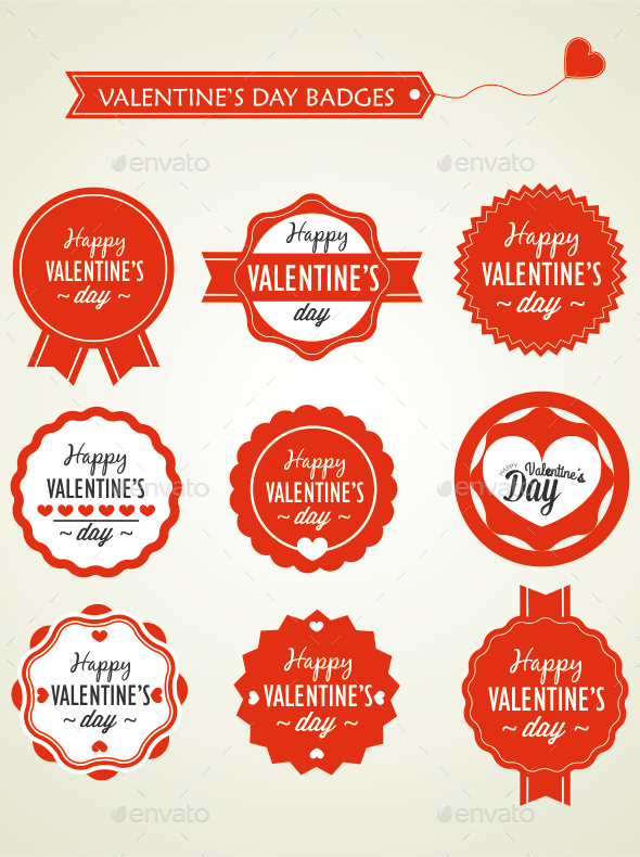 GraphicRiver Valentine s Day Badges 10201867 GraphicRiver Valentine s Day Badges 10201867
