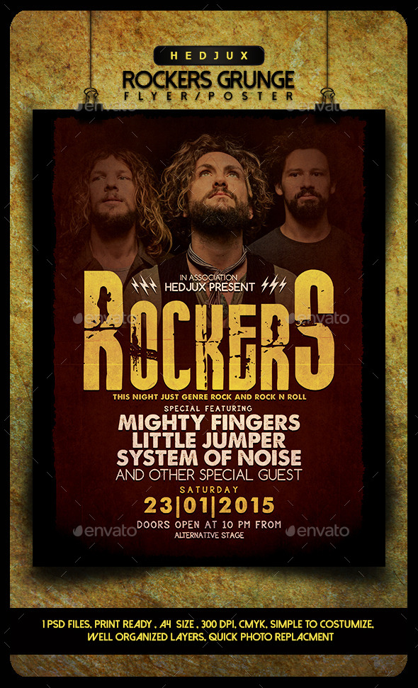 GraphicRiver Rockers Grunge Flyer 10202208 GraphicRiver Rockers Grunge Flyer 10202208