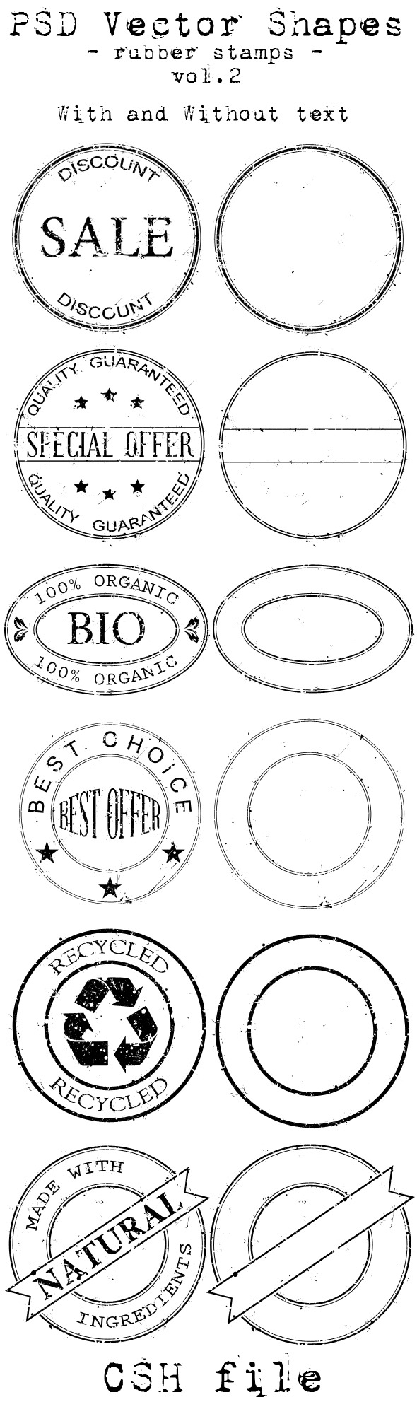 PSD Vector Shapes rubber stamps Vol 2 PSD Vector Shapes rubber stamps Vol 2