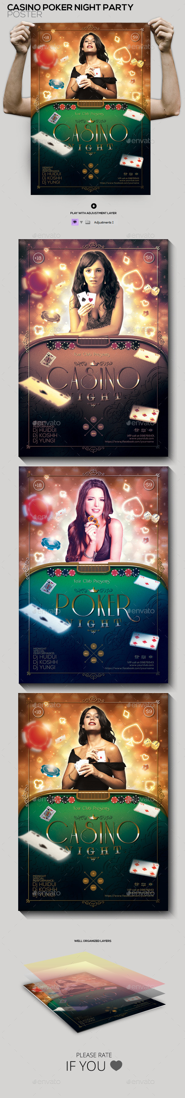 Casino Poker Night Party Poster/ Flyer