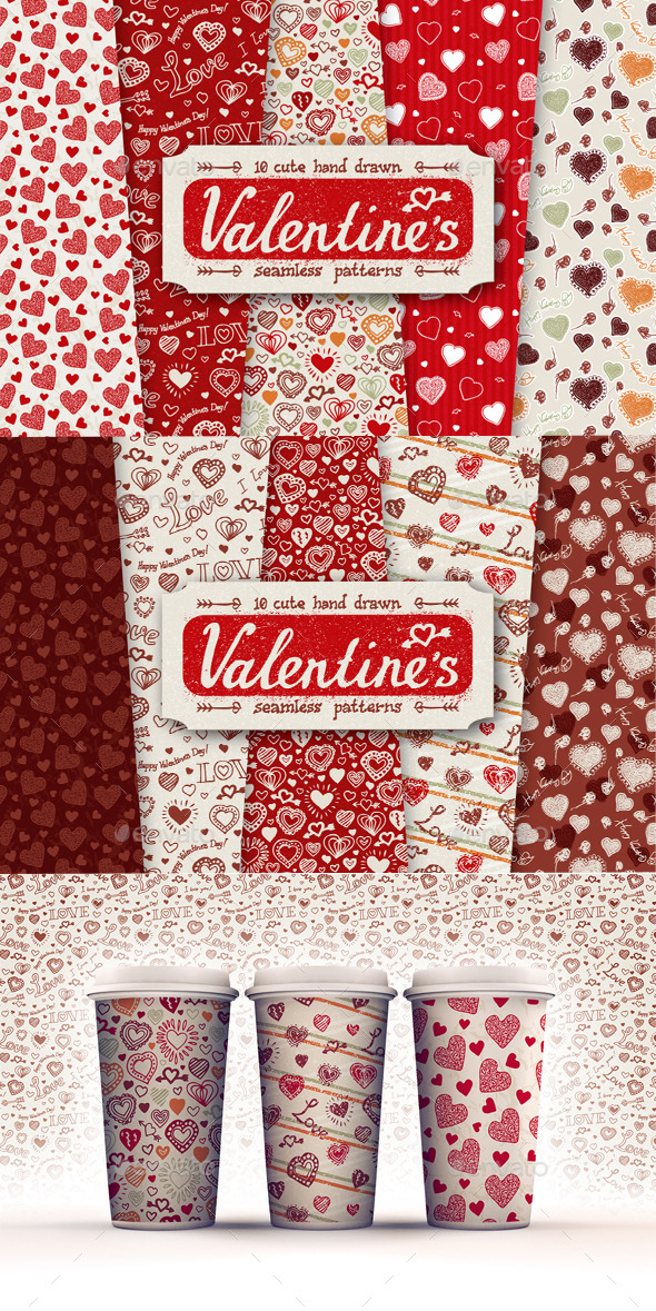 GraphicRiver 10 Valentines Day Patterns 10202665 GraphicRiver 10 Valentines Day Patterns 10202665