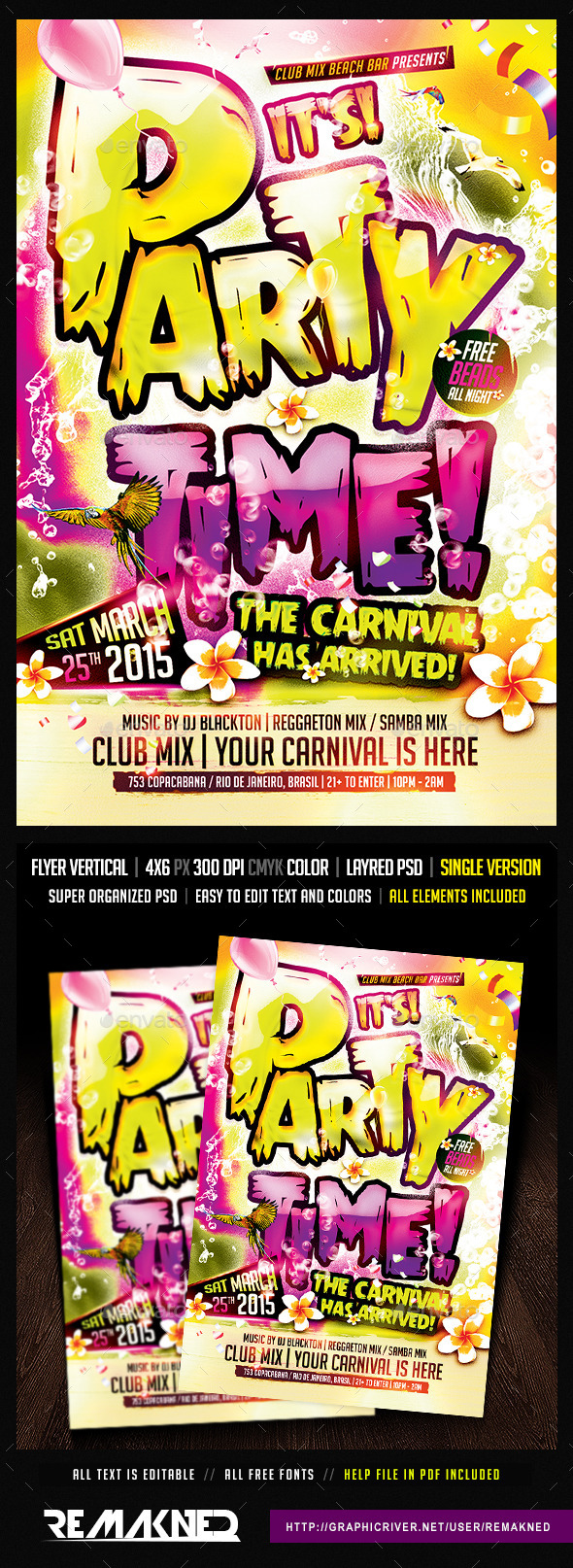 GraphicRiver Mardi Gras Party Flyer Template PSD 10203402 GraphicRiver Mardi Gras Party Flyer Template PSD 10203402