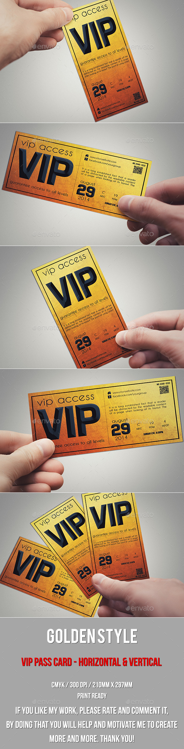 Golden style vip pass card Golden style vip pass card