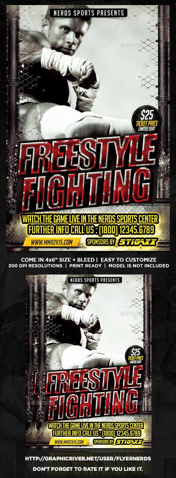 GraphicRiver Freestyle Fighting Championships Sports Flyer 10172964 GraphicRiver Freestyle Fighting Championships Sports Flyer 10172964