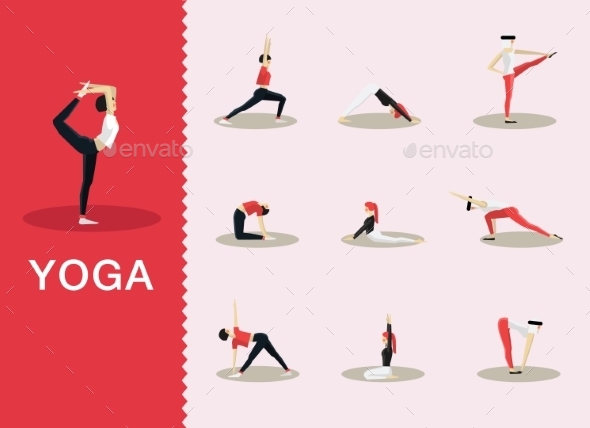 Yoga Poses  People Characters letters  yoga poses