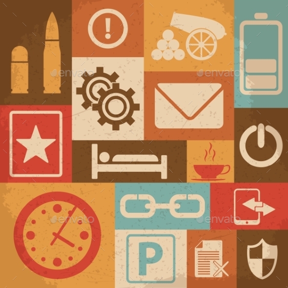 GraphicRiver Universal Retro Icons for Web and Mobile 10223124 GraphicRiver Universal Retro Icons for Web and Mobile 10223124