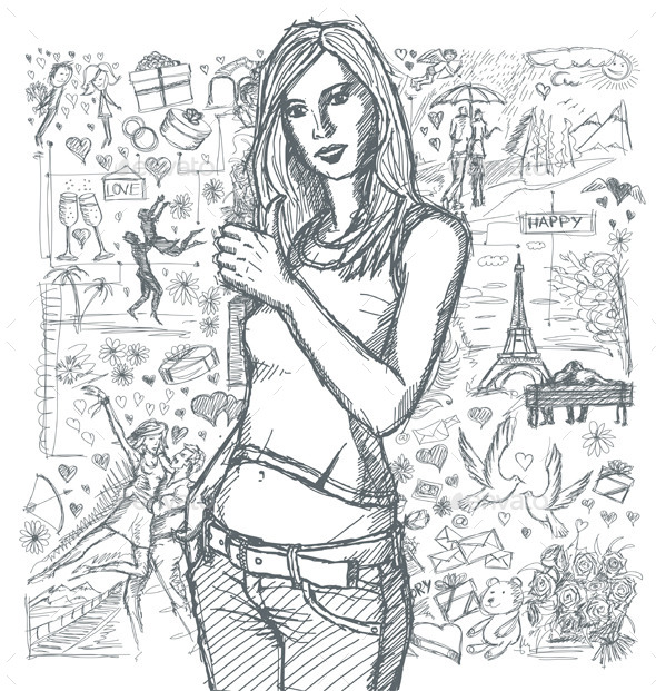 GraphicRiver Love Story Sketch 10223774 GraphicRiver Love Story Sketch 10223774