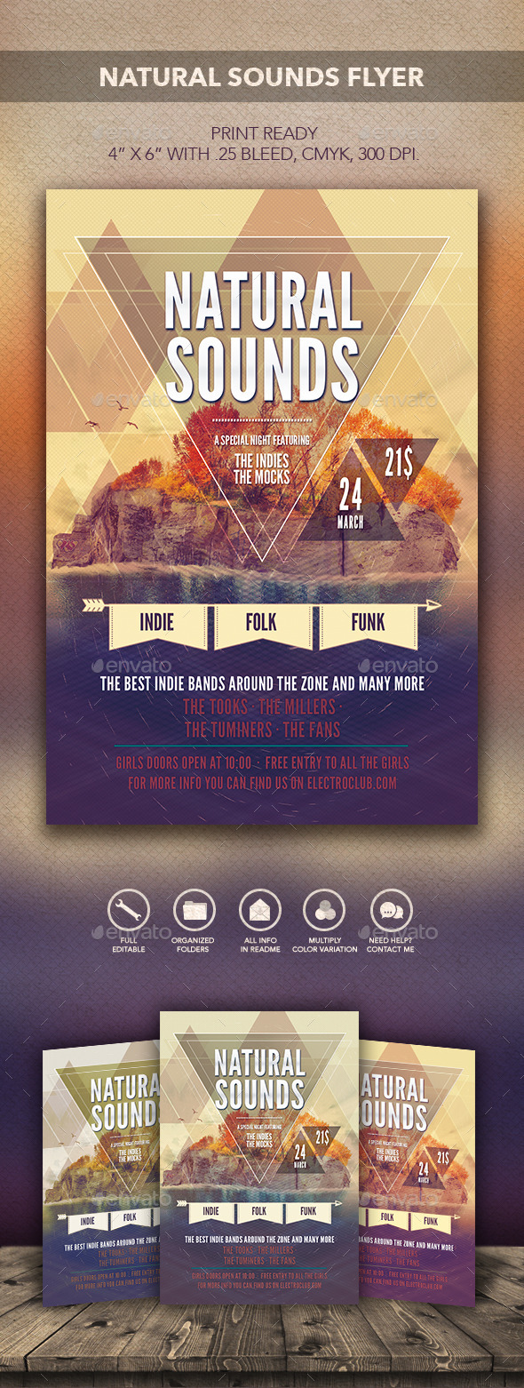 GraphicRiver Natural Sounds Flyer 10224266 GraphicRiver Natural Sounds Flyer 10224266