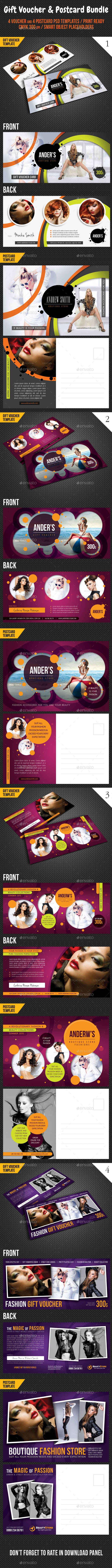 GraphicRiver 8 in 1 Fashion Gift Voucher and Postcard Bundle 10224341 GraphicRiver 8 in 1 Fashion Gift Voucher and Postcard Bundle 10224341