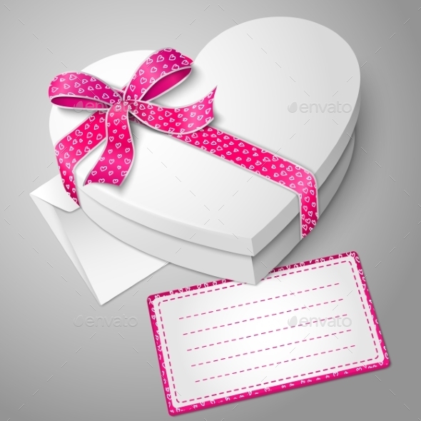 Realistic Blank White Heart Shape Box Realistic Blank White Heart Shape Box