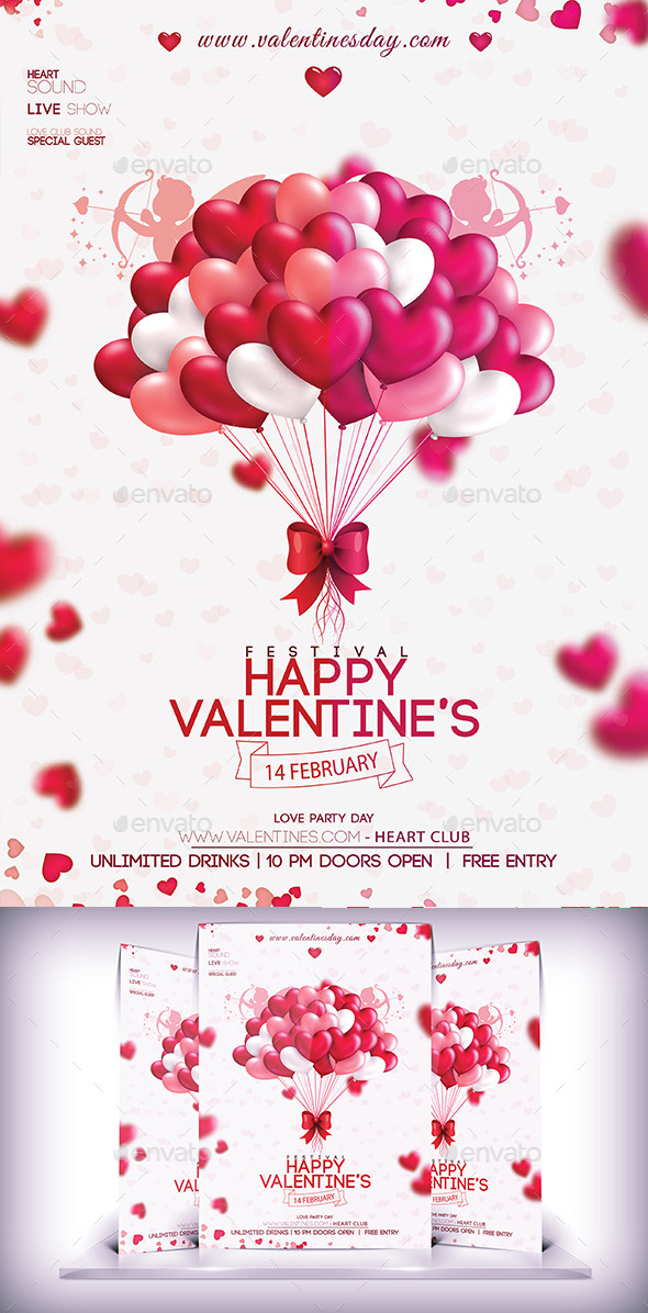 Valentines Party Day Flyer