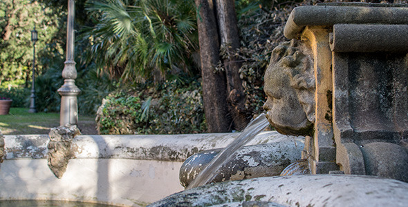 Old Fountain Gushing Water Old Fountain Gushing Water