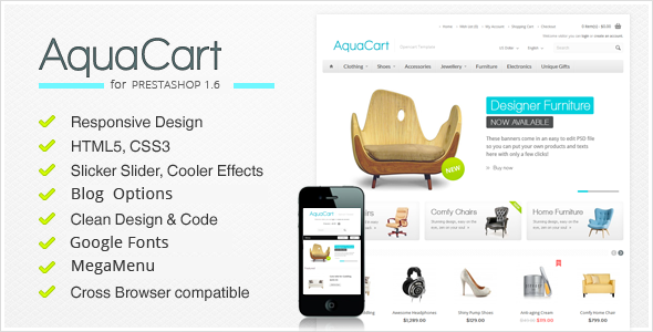 AquaCart - Responsive PrestaShop Theme