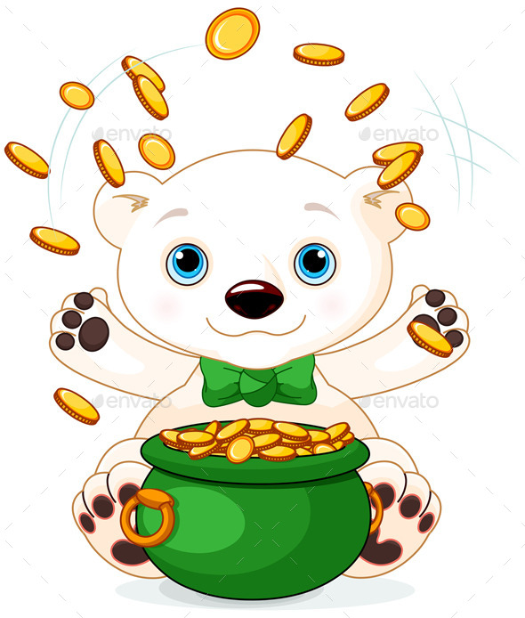 Polar Bear Juggles Gold Coins Polar Bear Juggles Gold Coins