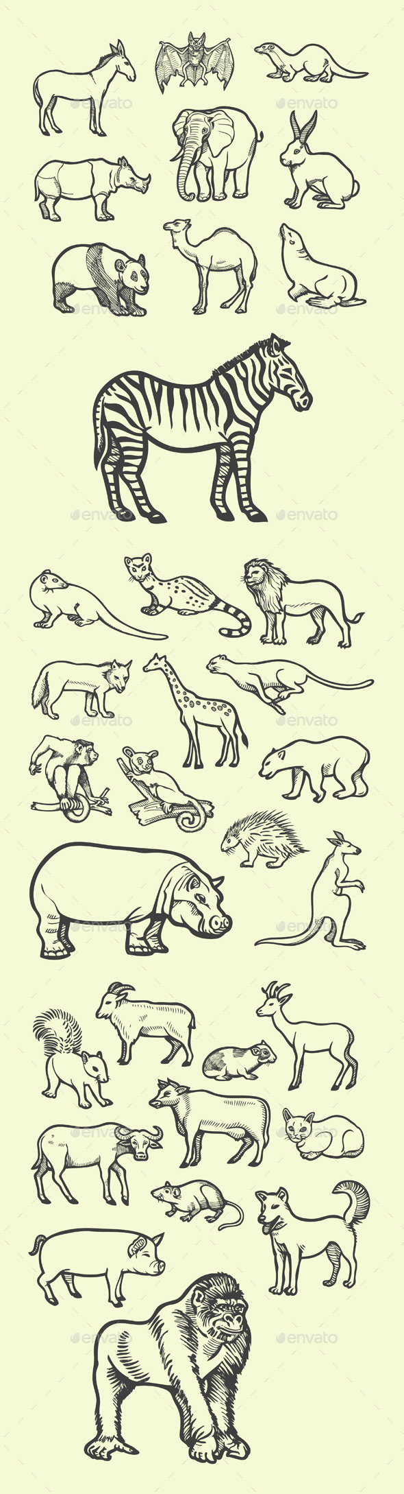 GraphicRiver Animal Sketches 10230748 GraphicRiver Animal Sketches 10230748