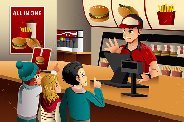 GraphicRiver Kids Ordering Food at a Restaurant 10231528 GraphicRiver Kids Ordering Food at a Restaurant 10231528