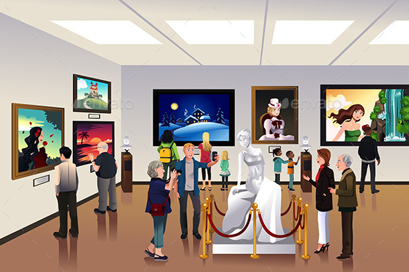 People Inside a Museum People Inside a Museum