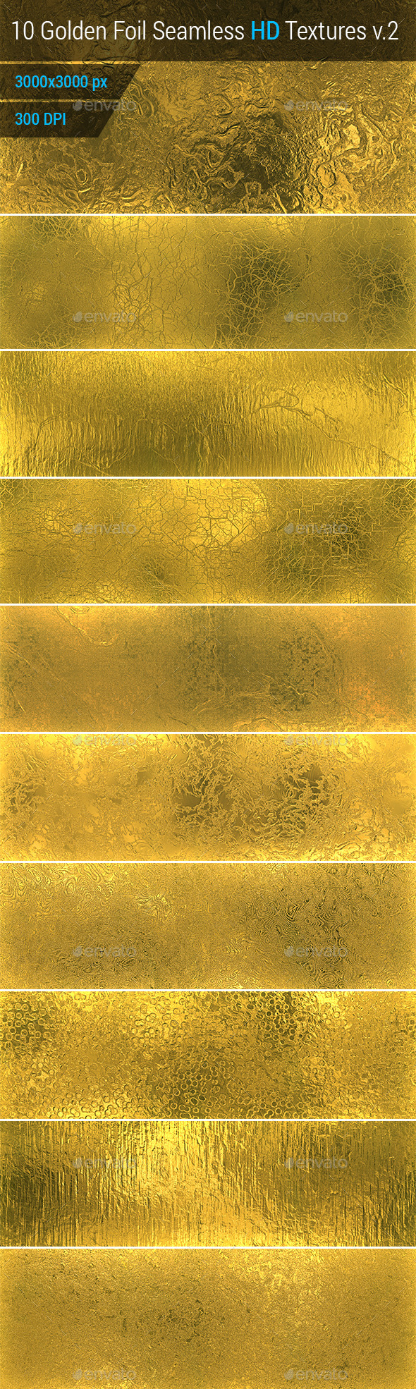 Golden Foil Seamless HD Textures Set v.2 (Metal)