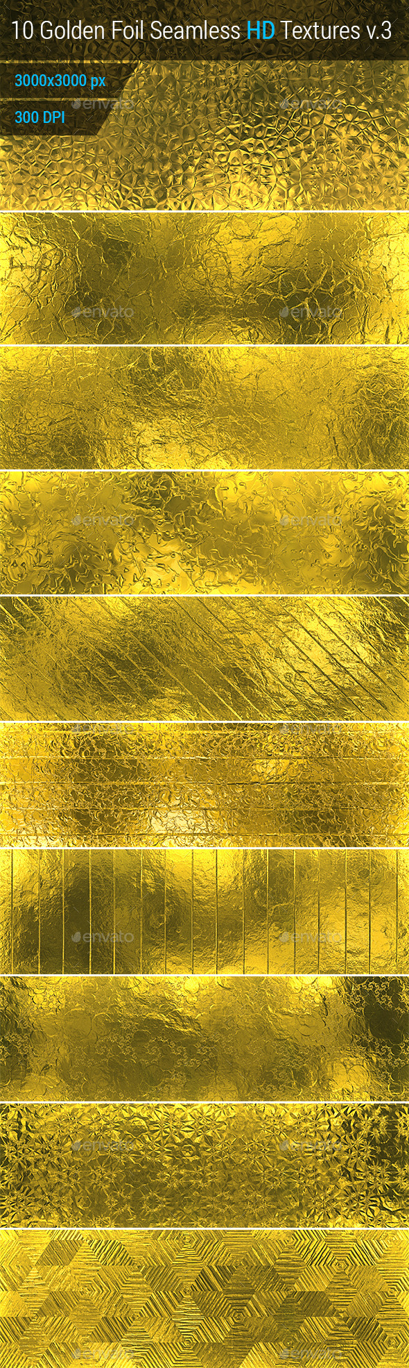 Golden Foil Seamless HD Textures Set v.3 (Metal)