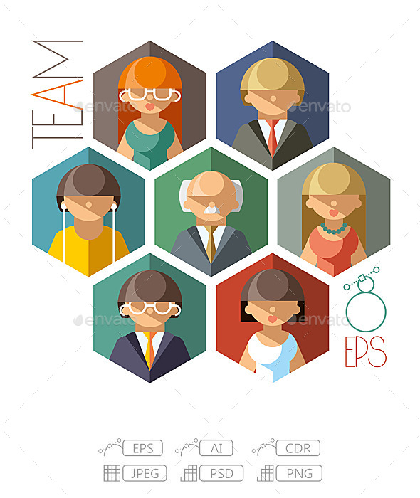 GraphicRiver Flat Office Team 10235537 GraphicRiver Flat Office Team 10235537