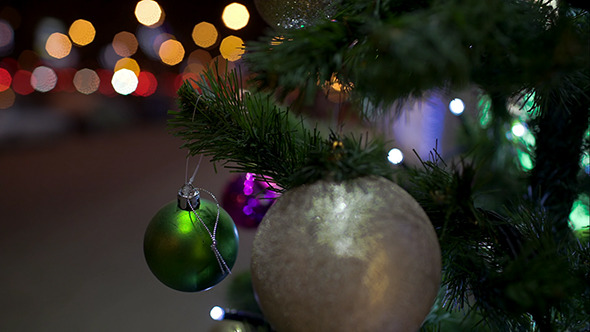 Decorated Christmas Tree Outdoor In The City Decorated Christmas Tree Outdoor In The City
