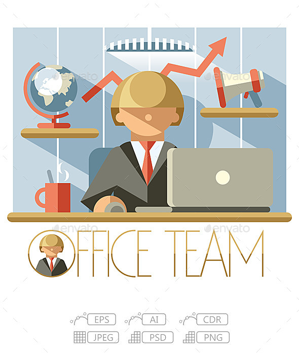 GraphicRiver Flat Office Team Director 10236240 GraphicRiver Flat Office Team Director 10236240