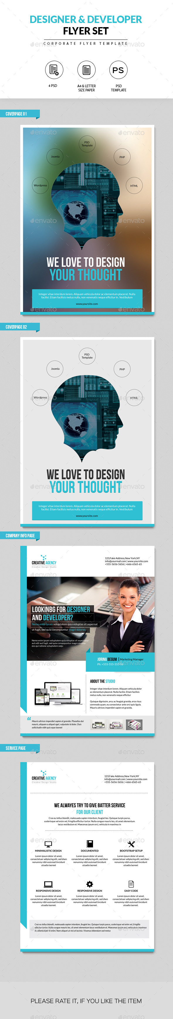 GraphicRiver Flyer Set for Designer and Developer 10190802 GraphicRiver Flyer Set for Designer and Developer 10190802