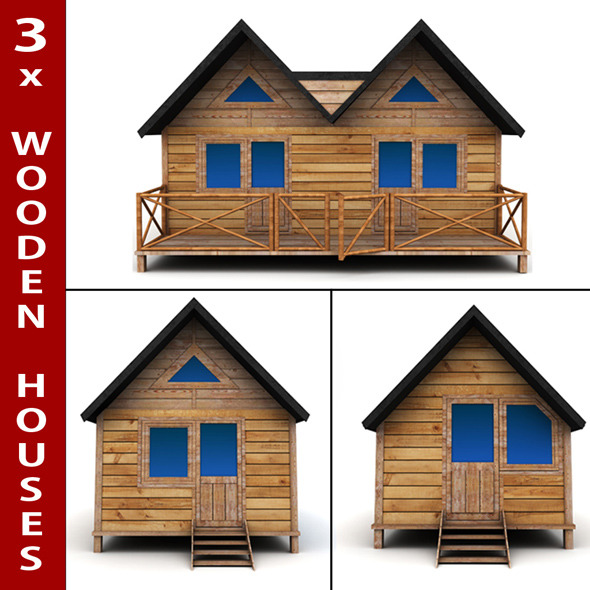 3DOcean Wooden Houses Pack 10236854 3DOcean Wooden Houses Pack 10236854