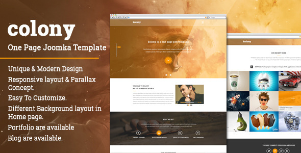 ThemeForest Colony One page Multipurpose JOOMLA Template 10239456