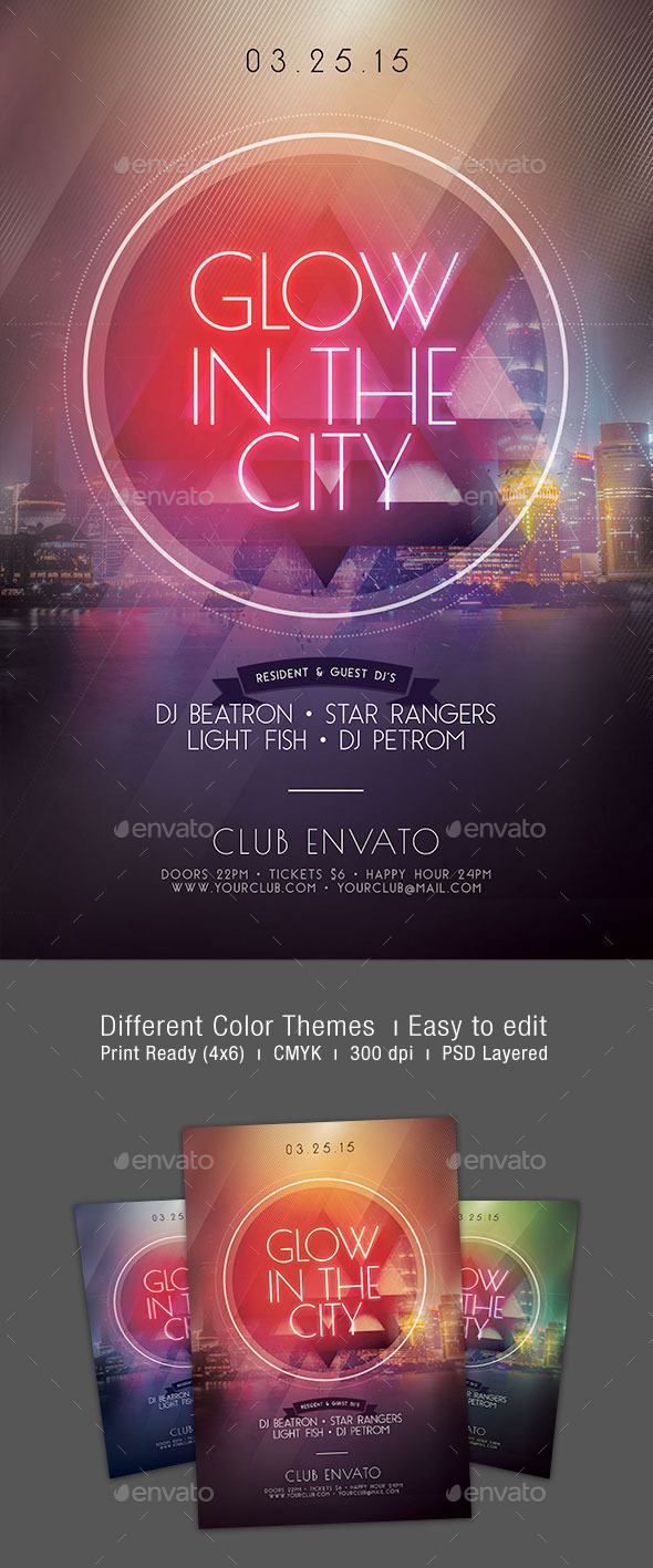 GraphicRiver Glow In The City Flyer 10240024 GraphicRiver Glow In The City Flyer 10240024