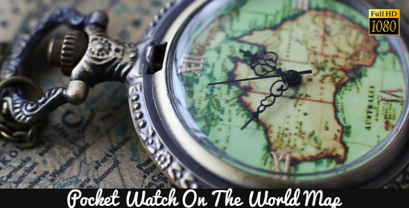 Pocket Watches On The World Map 5 Pocket Watches On The World Map 5