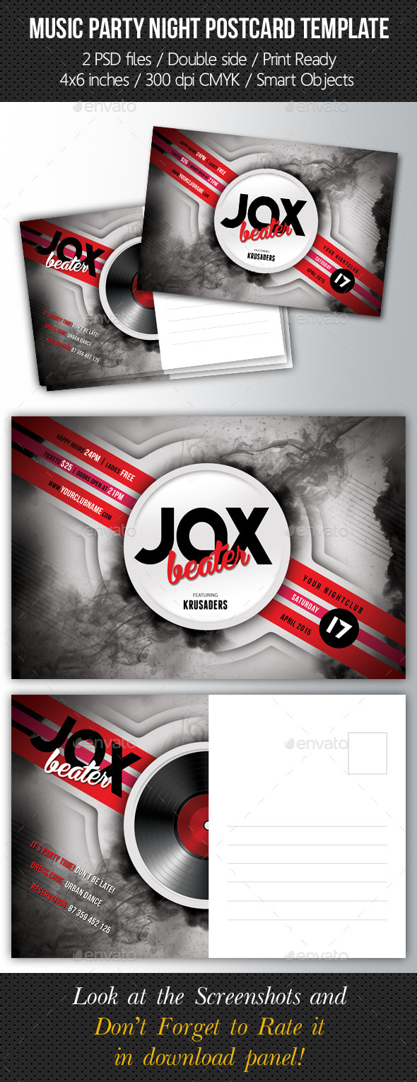 GraphicRiver Music Night Party Postcard Template V01 10240508 GraphicRiver Music Night Party Postcard Template V01 10240508