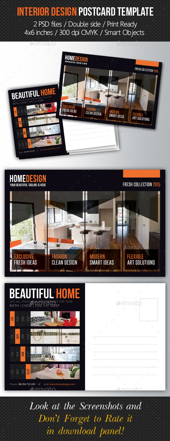 Interior Design Postcard Template V03 (Cards & Invites)