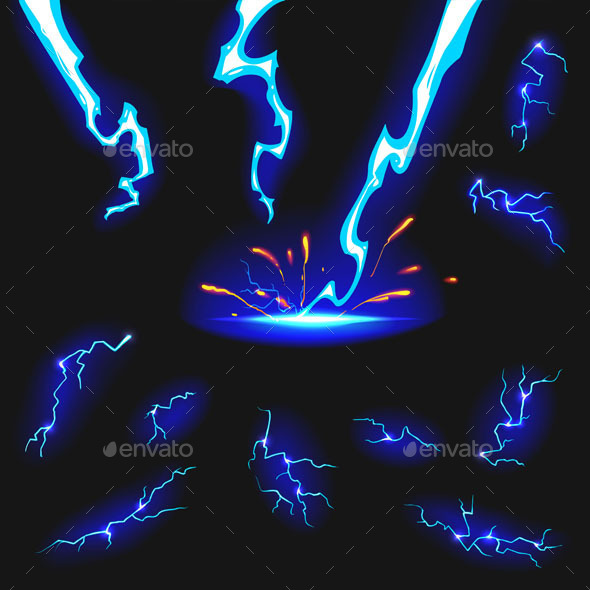 GraphicRiver Lightning Flashes Set 10243367 GraphicRiver Lightning Flashes Set 10243367