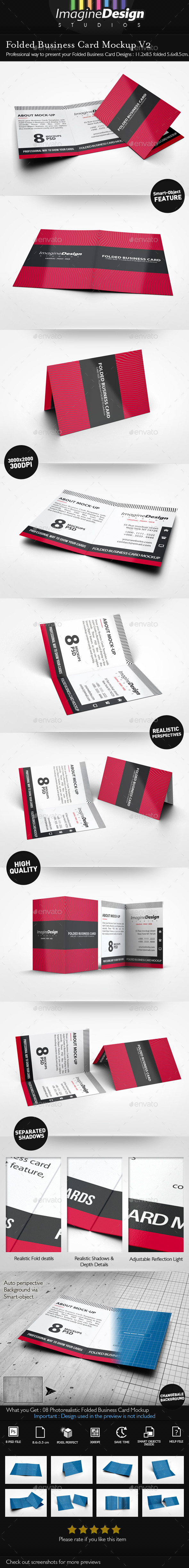 GraphicRiver Folded Business Card Mockup V2 10244801 GraphicRiver Folded Business Card Mockup V2 10244801